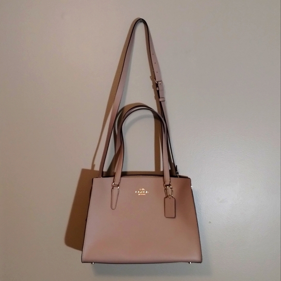 Coach Tatum Carryall Large Leather Tote, Taupe Oxblood - NWOT - Picture 1 of 16